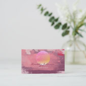 Moderne Waterverf Abstract Verf Roze Sinaasappel Visitekaartje (Staand voorkant)