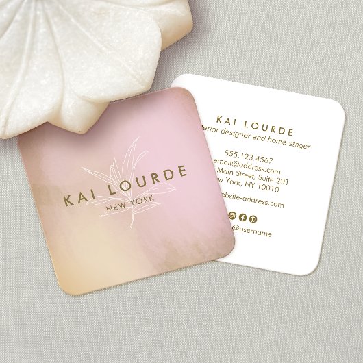 Moderne Waterverf Abstract vierkant Visitekaartje