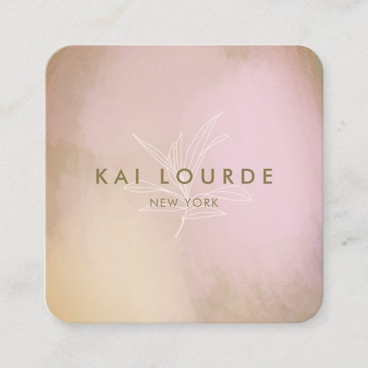 Moderne Waterverf Abstract vierkant Visitekaartje (Voorkant)