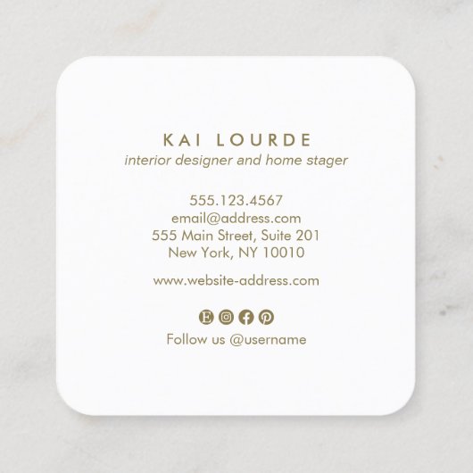 Moderne Waterverf Abstract vierkant Visitekaartje (Achterkant)