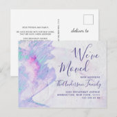 Moderne Waterverf Abstracte Bewegende Aankondiging Briefkaart (Voorkant / Achterkant)