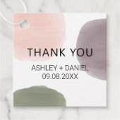 Moderne Waterverf Abstracte bruiloft gunst geschen Bedankjes Labels (Voorkant)