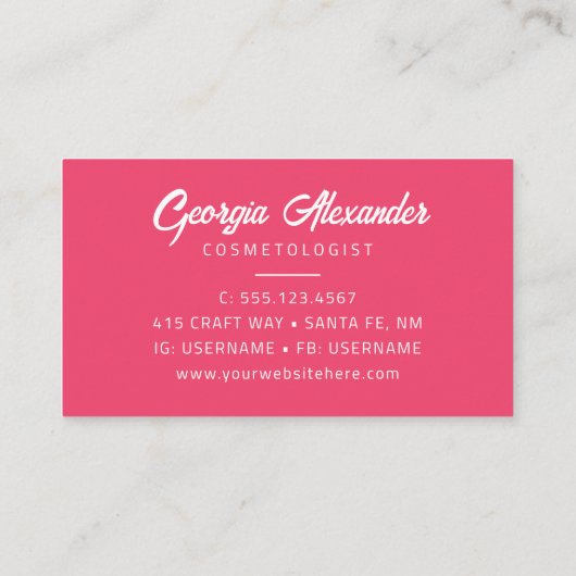 Moderne Waterverf Abstracte cosmetoloog Visitekaartje (Achterkant)