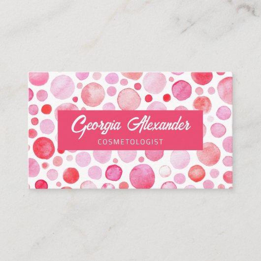 Moderne Waterverf Abstracte cosmetoloog Visitekaartje (Voorkant)