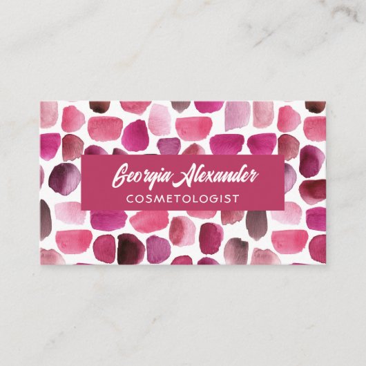 Moderne Waterverf Abstracte cosmetoloog Visitekaartje (Voorkant)