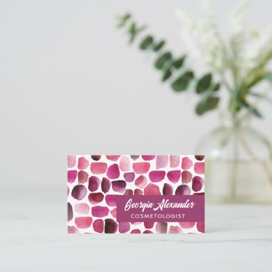 Moderne Waterverf Abstracte cosmetoloog Visitekaartje (Staand voorkant)