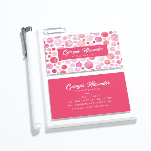 Moderne Waterverf Abstracte cosmetoloog Visitekaartje