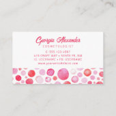 Moderne Waterverf Abstracte cosmetoloog Visitekaartje (Achterkant)