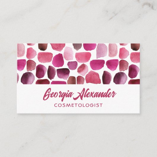 Moderne Waterverf Abstracte cosmetoloog Visitekaartje (Voorkant)