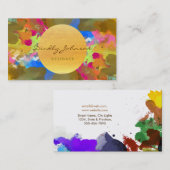 Moderne Waterverf Abstracte elegante kool Visitekaartje (Voorkant / Achterkant)