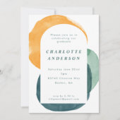 Moderne Waterverf Abstracte Graduation Party Kaart (Voorkant)