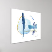 Moderne Waterverf Abstracte hedendaagse marineblau Folie Afdrukken (Laagn)