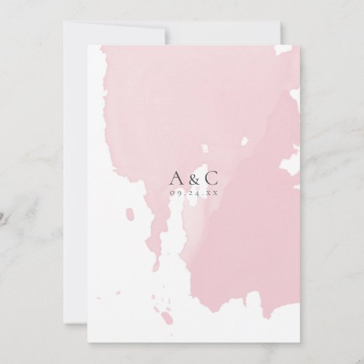 Moderne Waterverf Abstracte huwelijksuitnodiging Kaart (Achterkant)