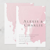 Moderne Waterverf Abstracte huwelijksuitnodiging Kaart (Voorkant / Achterkant)