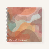 Moderne Waterverf Abstracte kleurrijke monogram na Notitieboek (Voorkant)