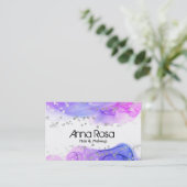 *~* Moderne Waterverf Abstracte Magenta Lavender Visitekaartje (Staand voorkant)