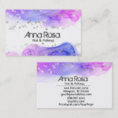*~* Moderne Waterverf Abstracte Magenta Lavender Visitekaartje (Voorkant / Achterkant)