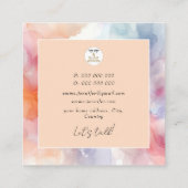 Moderne waterverf Abstracte paarse Vierkante Visitekaartje (Achterkant)