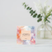 Moderne waterverf Abstracte paarse Vierkante Visitekaartje (Staand voorkant)