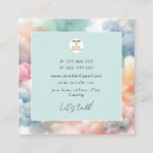 Moderne waterverf Abstracte paarse Vierkante Visitekaartje (Achterkant)