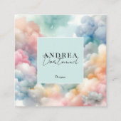 Moderne waterverf Abstracte paarse Vierkante Visitekaartje (Voorkant)