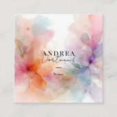 Moderne waterverf Abstracte paarse Vierkante Zaken Vierkante Visitekaartje (Voorkant)