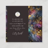 Moderne waterverf Abstracte paarse Vierkante Zaken Visitekaartje (Achterkant)