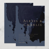 Moderne waterverf abstracte trouwkaart kaart (Voorkant / Achterkant)