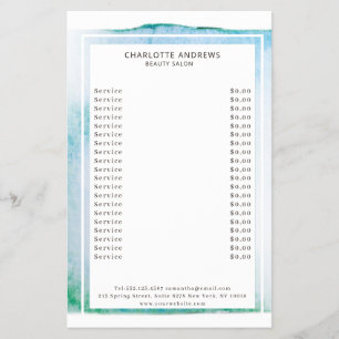 Moderne Waterverf Abstrakt Weiß Blau Flyer