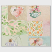 Moderne  waterverf achtergrond collage kunst cadeaupapier (Vlak)