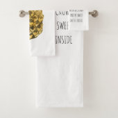 Moderne Waterverf ananas & positieve funny Quote Bad Handdoek (Insitu)