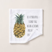 Moderne Waterverf ananas & positieve funny Quote Bad Handdoek (Wasdoekje)