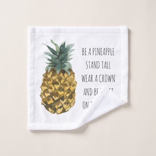 Moderne Waterverf ananas & positieve funny Quote Bad Handdoek (Wasdoekje)