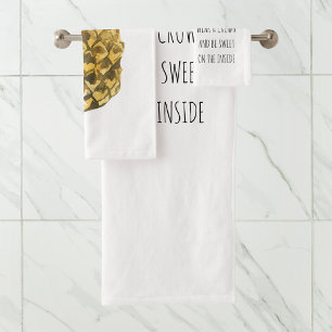 Moderne Waterverf ananas & positieve funny Quote Bad Handdoek
