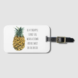 Moderne Waterverf ananas & positieve funny Quote Bagagelabel