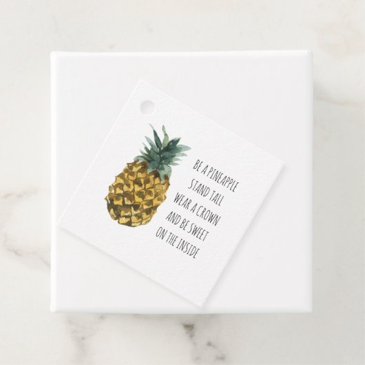 Moderne Waterverf ananas & positieve funny Quote Bedankjes Labels (In situ)