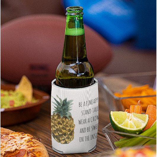 Moderne Waterverf ananas & positieve funny Quote Blikjeskoeler