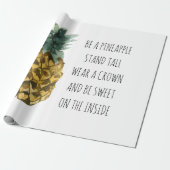 Moderne Waterverf ananas & positieve funny Quote Cadeaupapier (Uitgerold)