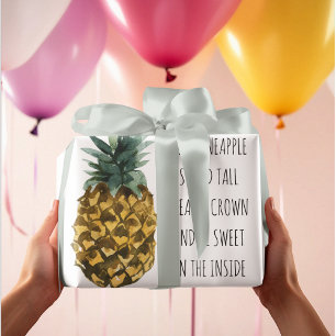 Moderne Waterverf ananas & positieve funny Quote Cadeaupapier