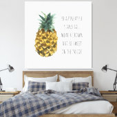 Moderne Waterverf ananas & positieve funny Quote Canvas Afdruk (Insitu (Slaapkamer))