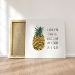 Moderne Waterverf ananas & positieve funny Quote Canvas Afdruk<br><div class="desc">Moderne Waterverf ananas & positieve funny Quote</div>