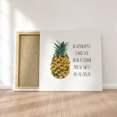 Moderne Waterverf ananas & positieve funny Quote Canvas Afdruk