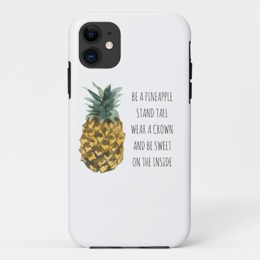 Moderne Waterverf ananas & positieve funny Quote Case-Mate iPhone Case (Achterkant)