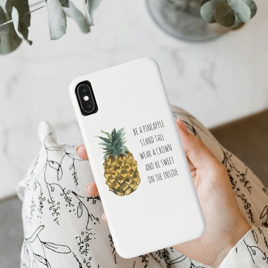 Moderne Waterverf ananas & positieve funny Quote Case-Mate iPhone Case