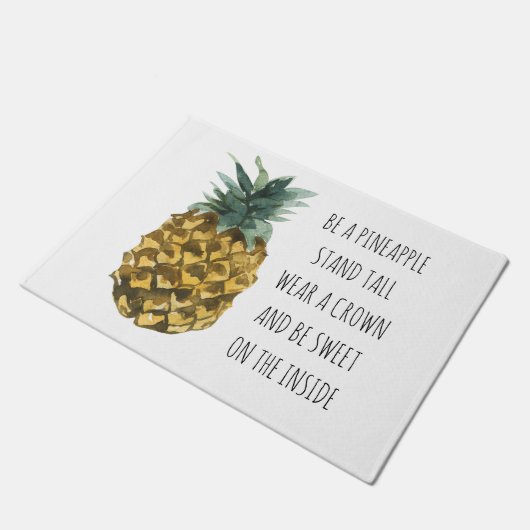 Moderne Waterverf ananas & positieve funny Quote Deurmat (Schuin)