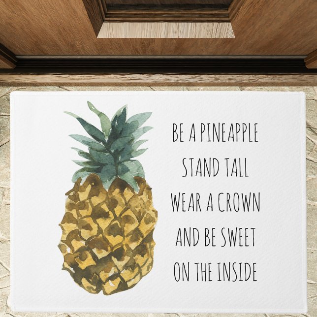 Moderne Waterverf ananas & positieve funny Quote Deurmat (Creator heeft geüpload)