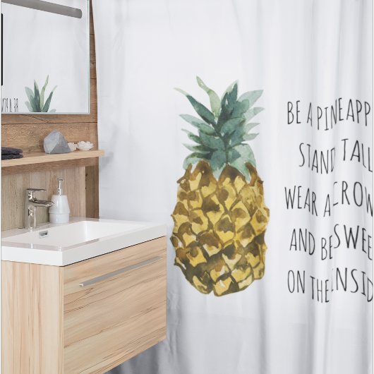 Moderne Waterverf ananas & positieve funny Quote Douchegordijn