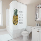 Moderne Waterverf ananas & positieve funny Quote Douchegordijn (In situ)