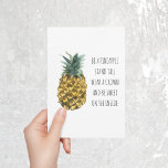 Moderne Waterverf ananas & positieve funny Quote Feestdagenkaart<br><div class="desc">Moderne Waterverf ananas & positieve funny Quote</div>