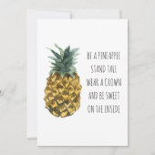Moderne Waterverf ananas & positieve funny Quote Feestdagenkaart (Voorkant)